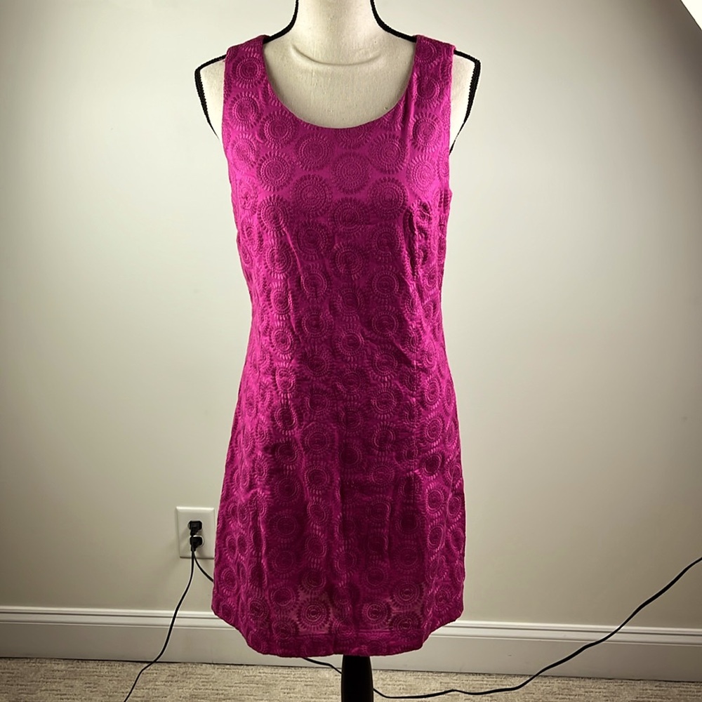 Hatley Women’s Size 4 Pink Embroidered Cotton Shift Mini Dress